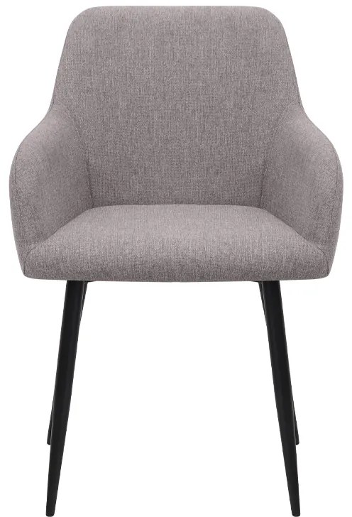 Πολυθρόνα τραπεζαρίας Monica Megapap ανοιχτό μπεζ ύφασμα - μεταλλικό μαύρο πόδι 54x57x84εκ.