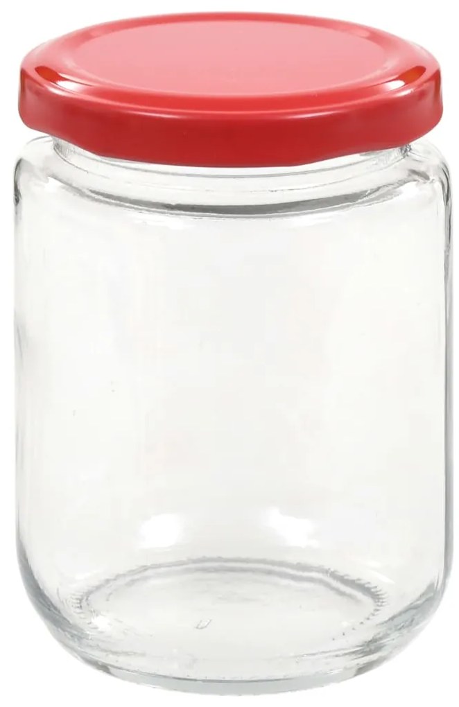 vidaXL Βάζα Μαρμελάδας 96 τεμ. 230 ml Γυάλινα με Κόκκινα Καπάκια