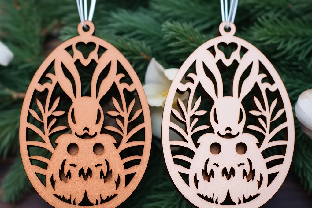 Σετ των 3 Intra απο ξύλο plywood 3mm-4mm πάχος - Cricut Πασχαλινό Laser Cut  Δίασταση 4x4 cm INTRAFABR-91413795