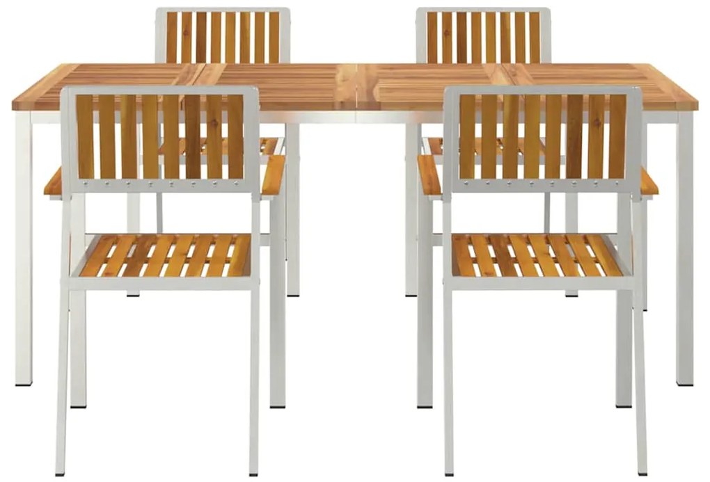 vidaXL Σετ Εξωτερικής Τραπέζης 5 pcs Καφέ Στερεό Ξύλο Ακακίας