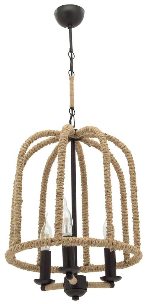 Φωτιστικό Οροφής Ina 3 Black GA-200002019803 Rope, Metal