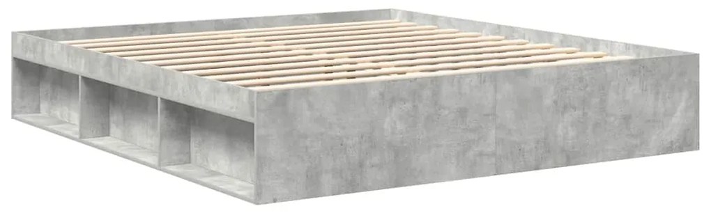 vidaXL Πλαίσιο Κρεβατιού Γκρι Σκυροδέματος 180 x 200 εκ. Super King