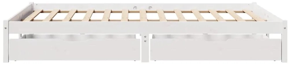 vidaXL Σκελετός Κρεβ. Χωρίς Στρώμα Λευκό 150x200 εκ Μασίφ Πεύκο