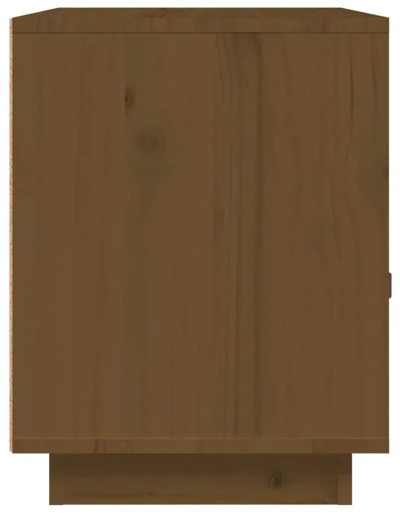 Κομοδίνα 2 τεμ. Καφέ Μελί 40x34x45 εκ. από Μασίφ Ξύλο Πεύκου - Καφέ