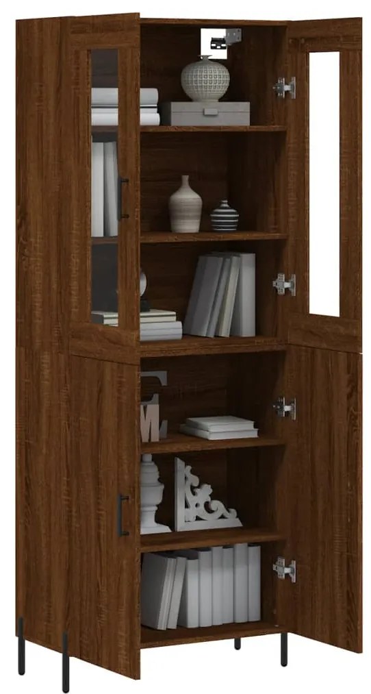 vidaXL Ντουλάπι Καφέ Δρυς 69,5 x 34 x 180 εκ. από Επεξεργασμένο Ξύλο