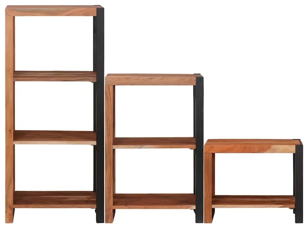 vidaXL Ράφι Βιβλίων 3 pcs Καφέ 50 x 30 x 110 εκ Μασίφ ξύλο ακακίας