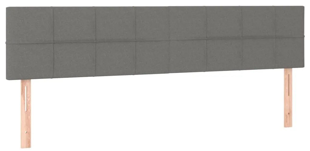 vidaXL Κεφαλάρι Κρεβατιού LED Σκούρο Γκρι 180x5x78/88 εκ. Υφασμάτινο