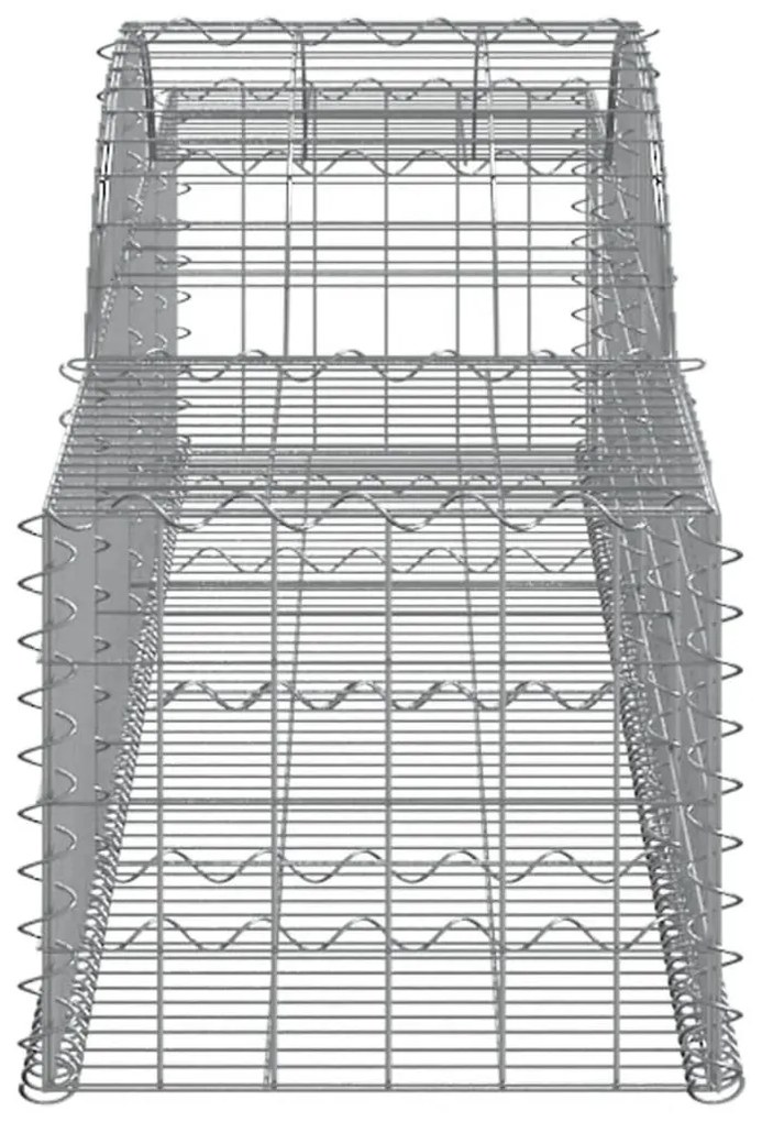 Συρματοκιβώτια Τοξωτά 7 τεμ. 300x50x40/60 εκ. Γαλβαν. Ατσάλι - Ασήμι