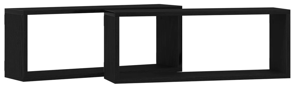 vidaXL Ράφια 2 Πακέτο Μαύρη Δρυς 60x15x23 εκ Κατασκευασμένα από Μηχανική Ξυλεία