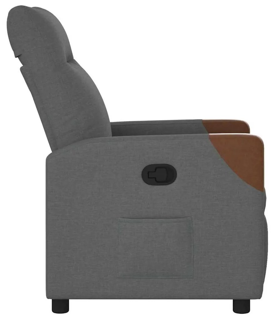 vidaXL Ανακλινόμενη πολυθρόνα Σκούρο Γκρι 69 x 86 x 100 εκ ύφασμα