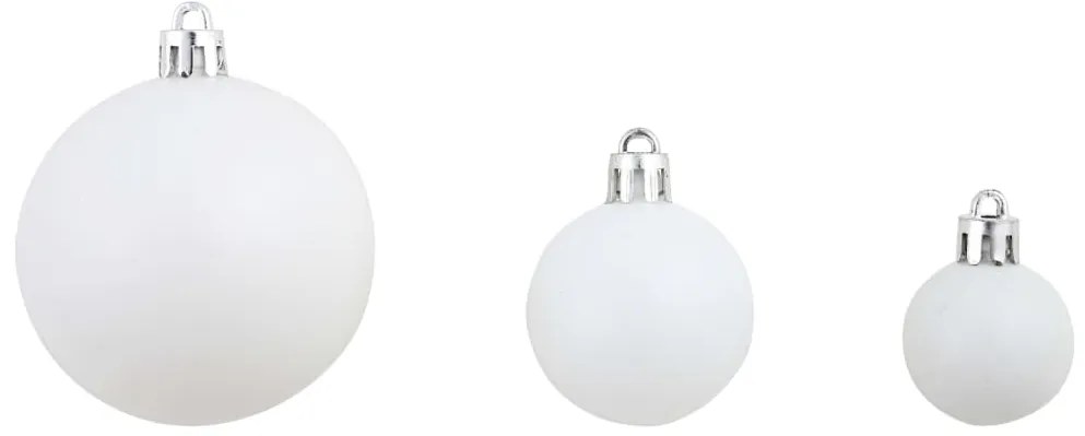 vidaXL Σετ Μπάλες Χριστουγεννιάτικες 100 τεμ. Λευκές/Γκρι 3/4/6 εκ.