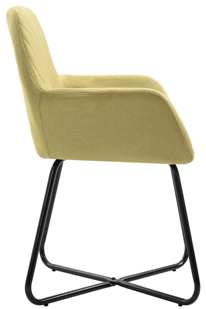 vidaXL Καρέκλες Τραπεζαρίας 6 τεμ. Πράσινες Υφασμάτινες