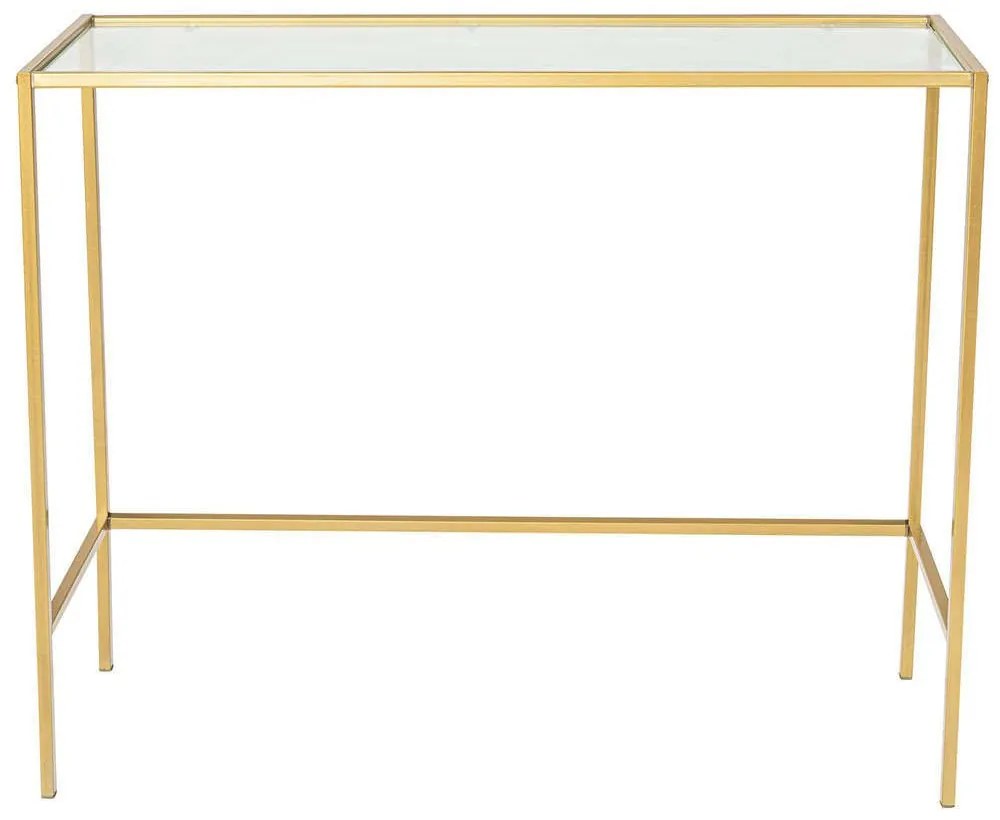 Κονσόλα Canvas 706CLN1122 100x30x80cm Gold Metal, Glass