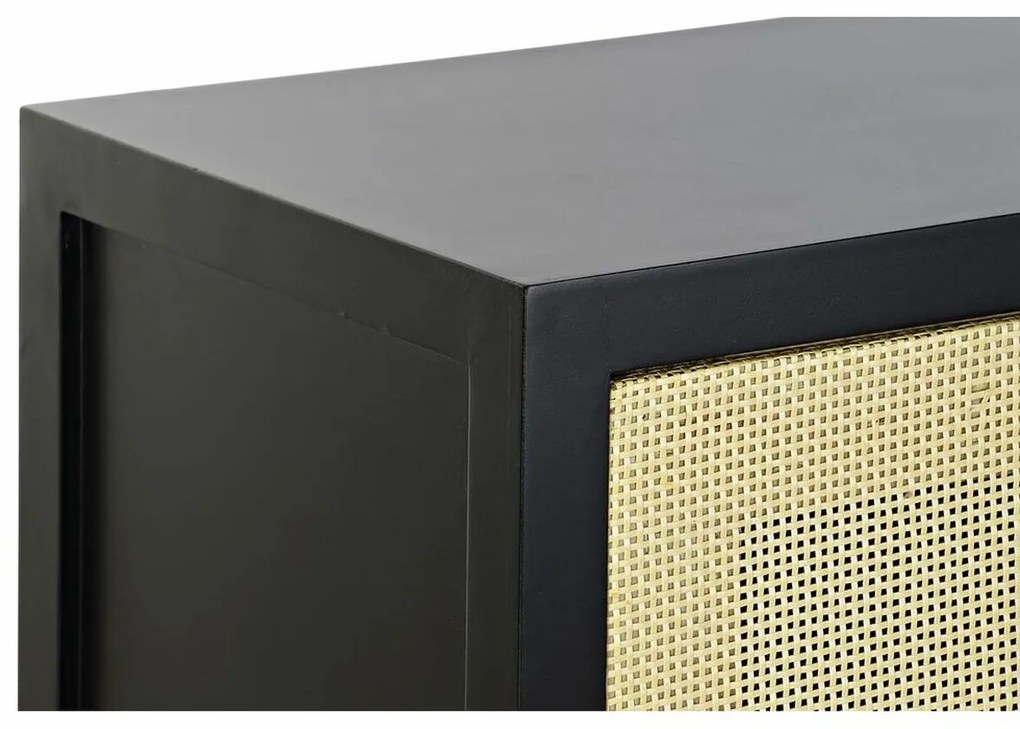 Σκευοθήκη DKD Home Decor   Μαύρο Φυσικό ρατάν Έλατο 120 x 38 x 76 cm