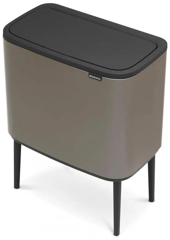 Κάδος Brabantia Bo Touch 651113, 11+23 l, Ομαλό και αθόρυβο άνοιγμα, Μεγάλο άνοιγμα, Γκρι