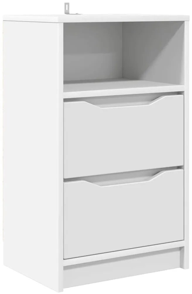 vidaXL Κομοδίνο με συρτάρι Λευκό 40 x 30 x 467 εκ Επεξεργασμένο ξύλο