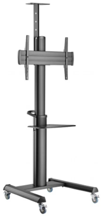 GEMBIRD ALUMINUM TV FLOOR STAND WITH CASTER WHEELS 37′-70′ BLACK