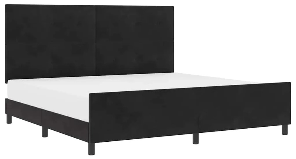 vidaXL Σκελετός Κρεβατιού με κεφαλάρι Μαύρο 200 x 200 cm Βελούδο