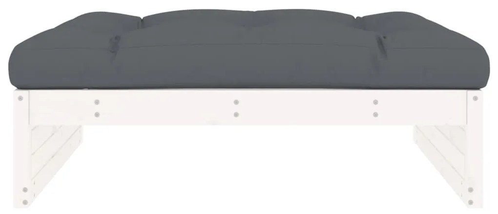 vidaXL Υποπόδιο Κήπου Λευκό 120 x 80 εκ. από Μασίφ Ξύλο Πεύκου