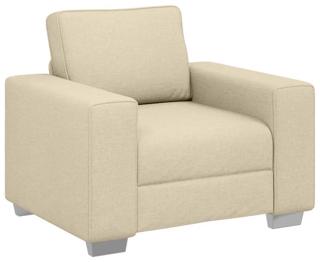 vidaXL Καναπές 3 pcs Κρεμ Ύφασμα μείγματος λινών