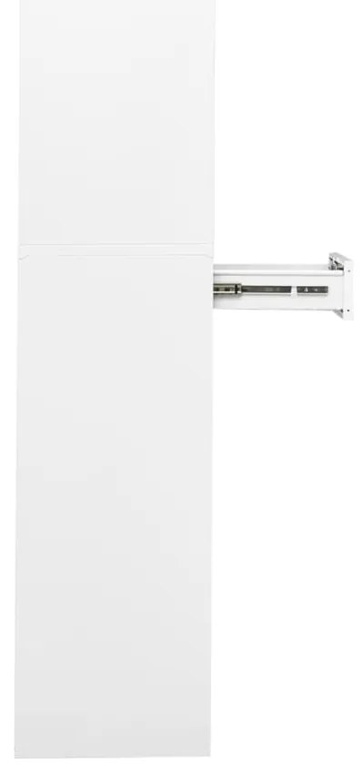 vidaXL Ντουλάπα Γραφείου Λευκή 90 x 40 x 180 εκ Ατσάλι / Ψημένο Γυαλί
