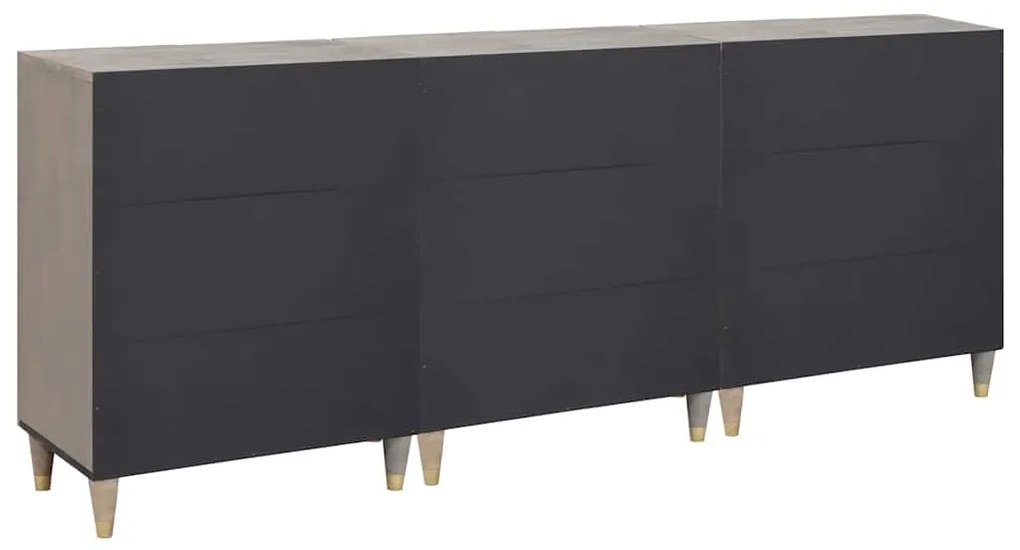 vidaXL Σετ Επίπλων Μπάνιου 3 pcs Γκρι και Χρυσό 180 x 33 x 75 εκ.