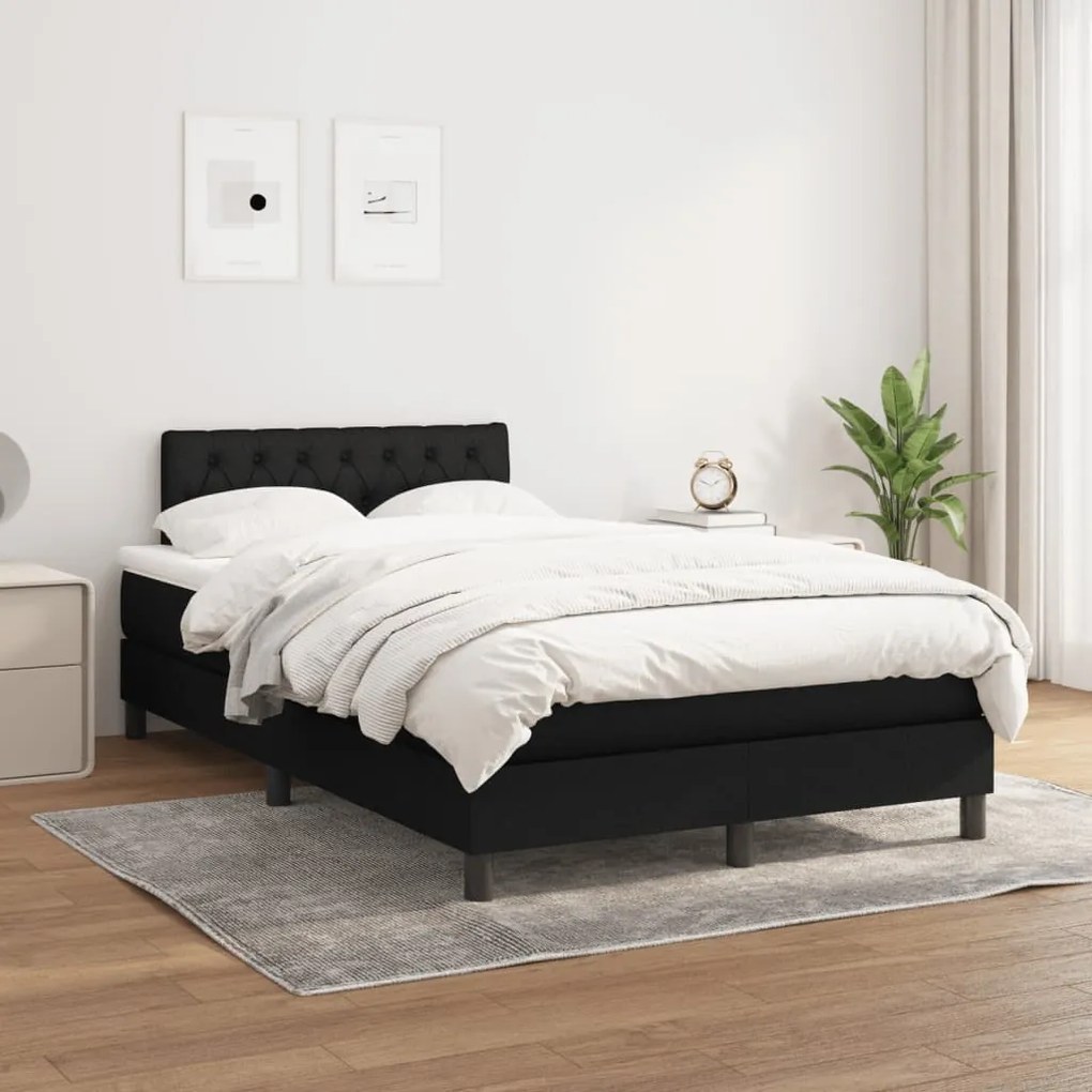 ΚΡΕΒΑΤΙ BOXSPRING ΜΕ ΣΤΡΩΜΑ ΜΑΥΡΟ 120X190 ΕΚ. ΥΦΑΣΜΑΤΙΝΟ 3269746