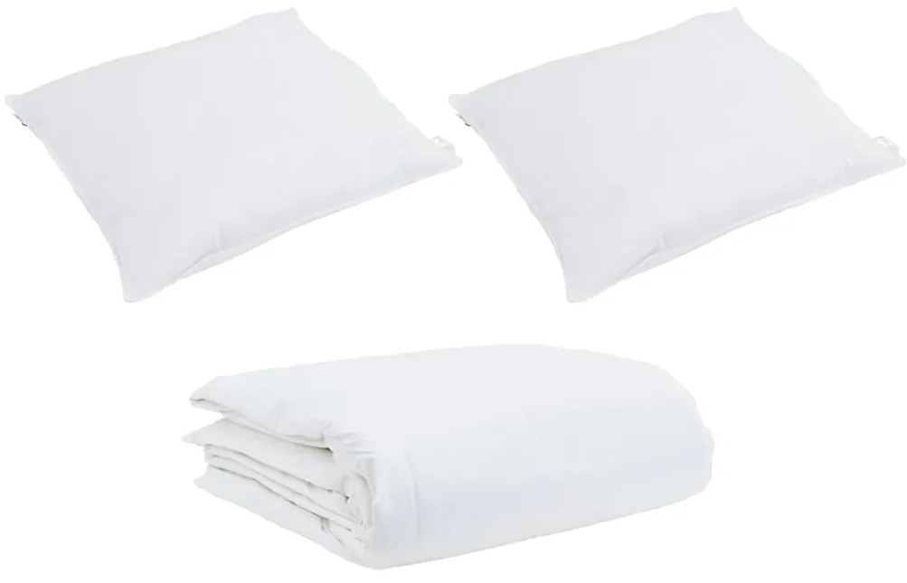 vidaXL Διπλωμένη Κουβέρτα Όλων των Εποχών 2 pcs Λευκό 135 x 200 cm