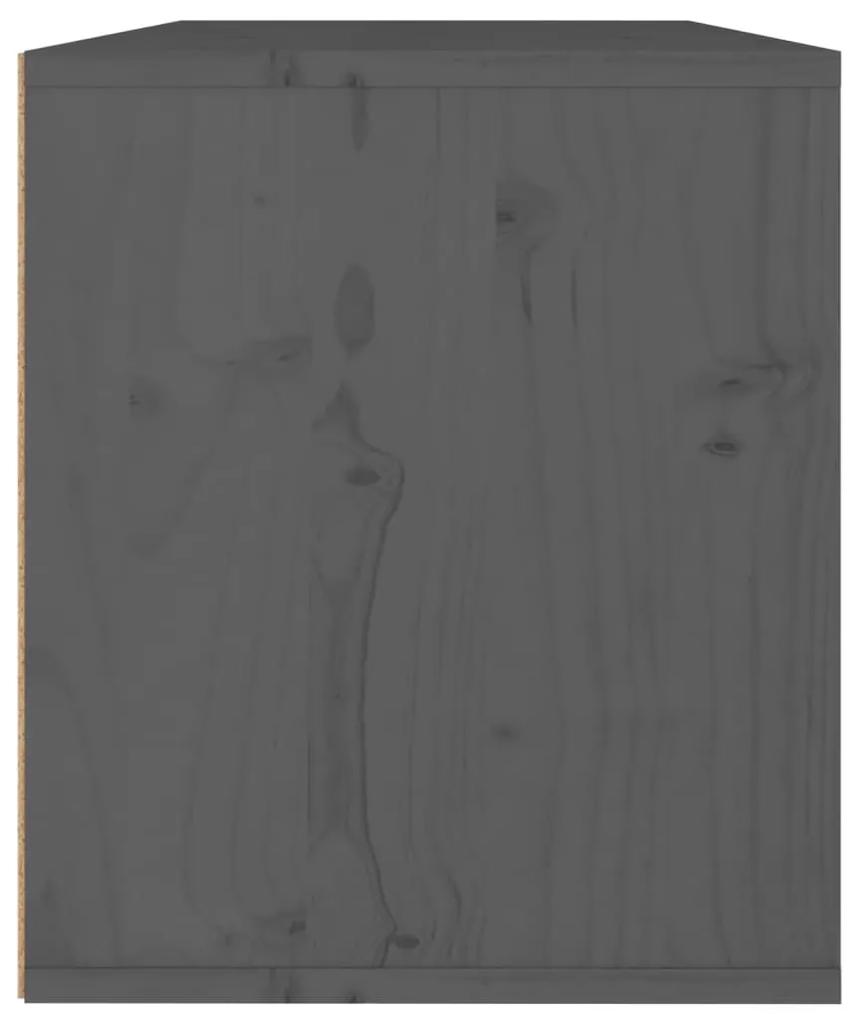 Ντουλάπι Τοίχου Γκρι 60 x 30 x 35 εκ. από Μασίφ Ξύλο Πεύκου - Γκρι
