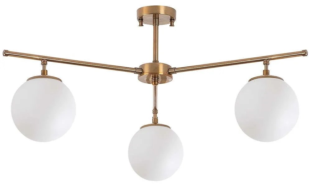 Φωτιστικό Οροφής - Πλαφονιέρα Atmaca 942FLG1107 70x70x39cm 3xE14 15W Gold-White Opviq