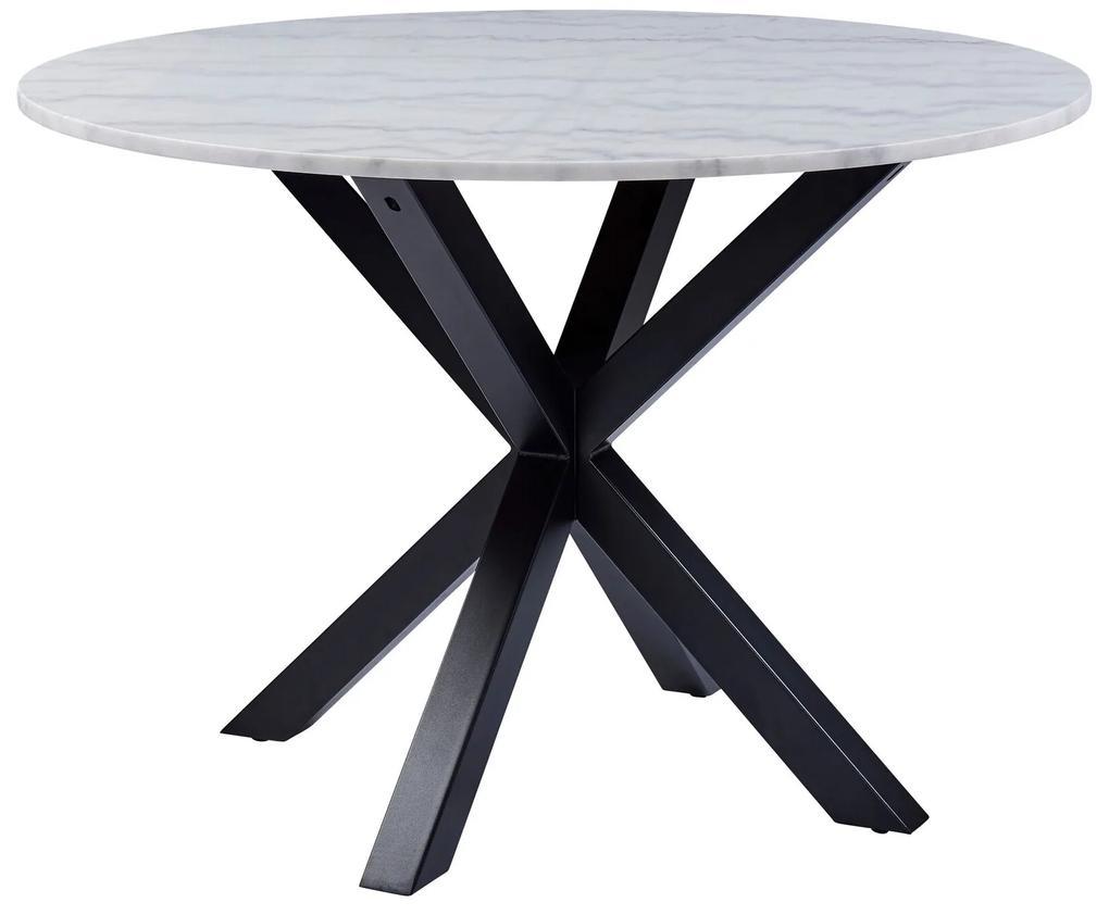 Τραπέζι Oakland 306, Λευκό μάρμαρο, Μαύρο ματ, 76cm, 62 kg, Μάρμαρο, Μέταλλο | Epipla1.gr