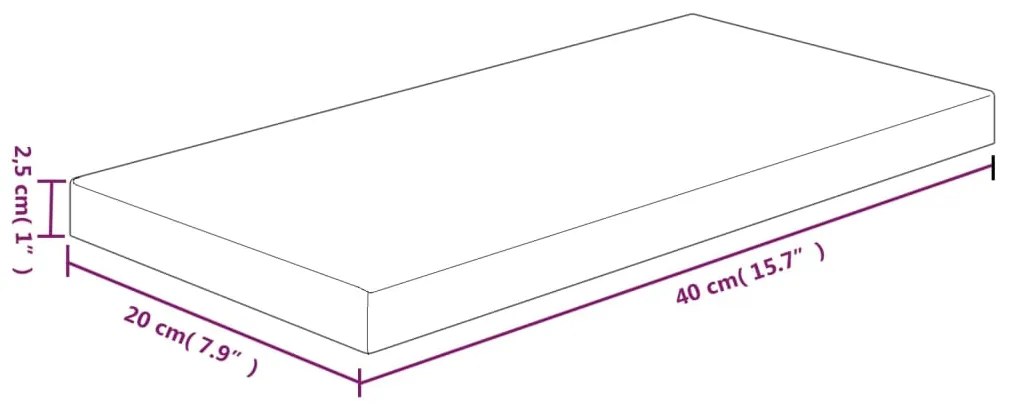 vidaXL Ράφι 40x20x2,5 εκ. από Ακατέργαστο Μασίφ Ξύλο Δρυός