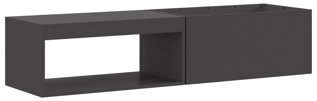 vidaXL Μαντεμένια Φωτιά με Αποθήκη Ξύλων Μαύρη 160x45x35 εκ. Ατσάλι