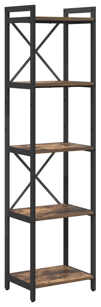 vidaXL Βιβλιοθήκη Καπνιστή δρυς 40 x 30 x 153 εκ Επεξεργασμένο ξύλο