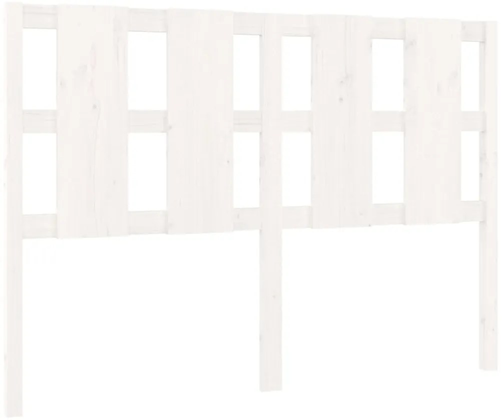 vidaXL Κεφαλάρι Κρεβατιού Λευκό 145,5x4x100 εκ. από Μασίφ Ξύλο Πεύκου