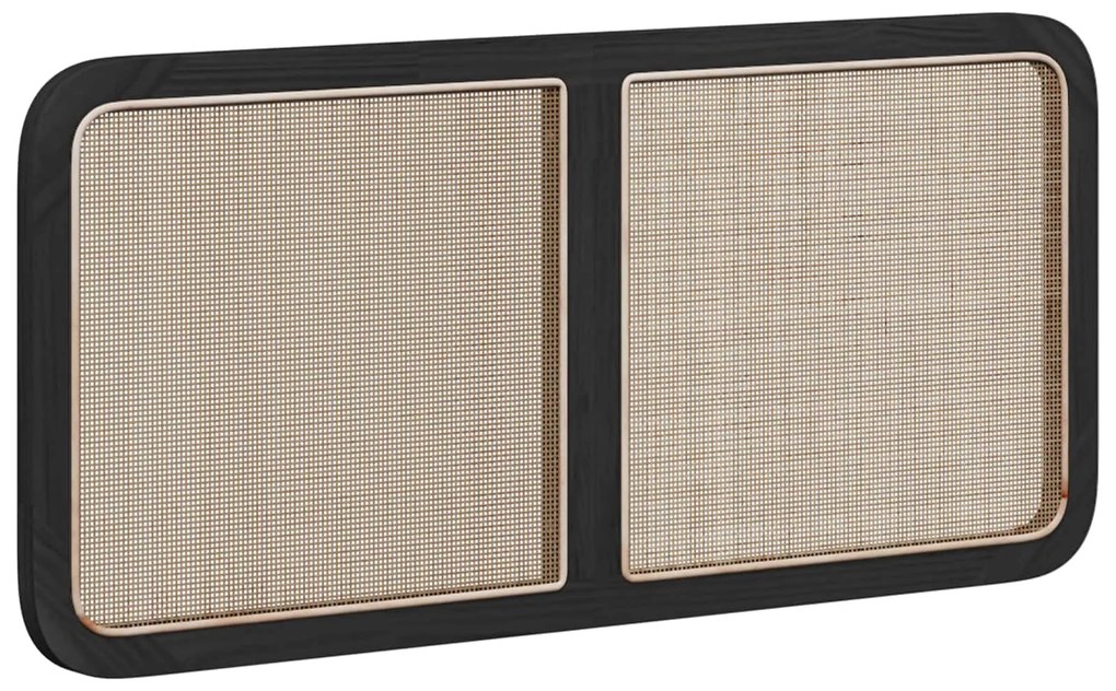 vidaXL Κεφαλάρι με κεφαλάρι Μαύρο 120 x 55 x 3 εκ. Ρατάν