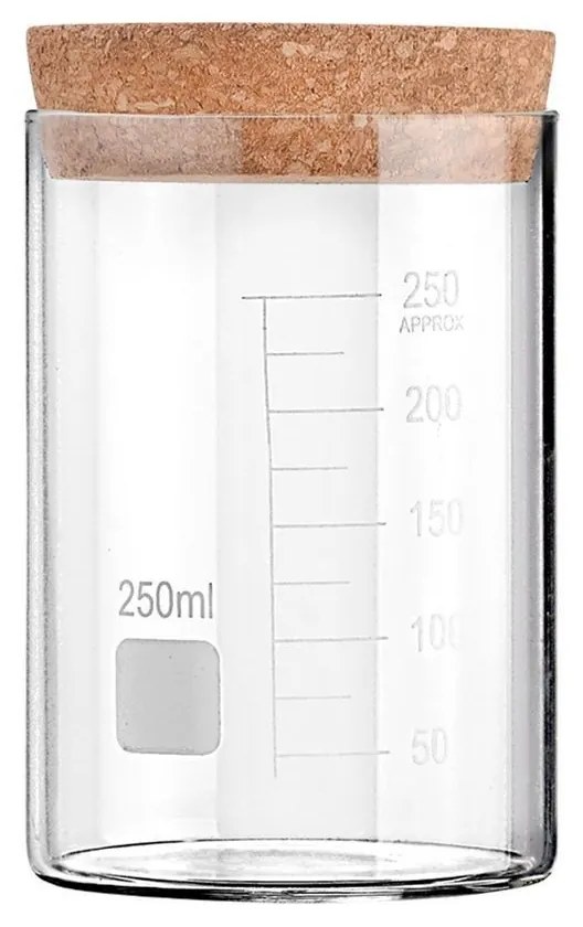 Estia Δοχείο Αποθήκευσης Γυάλινο 250ml Με Καπάκι Φελλού