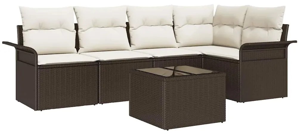 vidaXL Σετ Καναπέ Κήπου 6 pcs 242.5 x 132.5 x 85 εκ. Πολυ ράταν