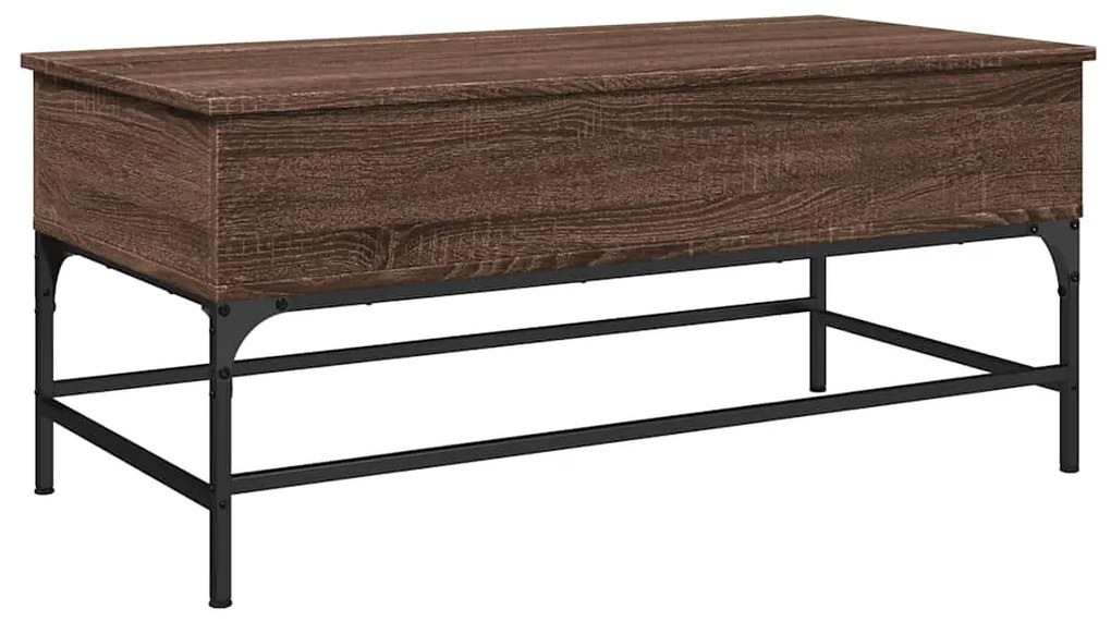 vidaXL Τραπεζάκι Σαλονιού Καφέ Δρυς 100x50x45 εκ. Επ. Ξύλο/Μέταλλο