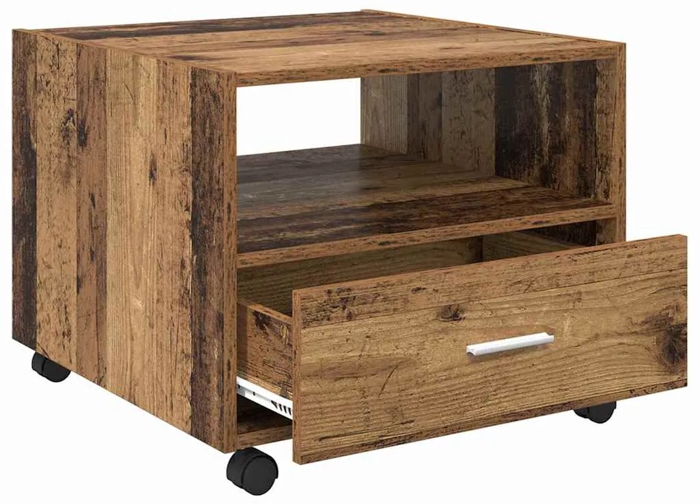vidaXL Τραπεζάκι σαλονιού with Drawer Παλαιό ξύλο 55 x 55 x 45 cm