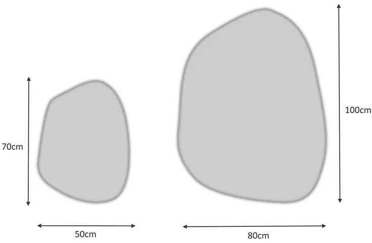 Σετ καθρεπτών τοίχου Denza Megapap 2 τμχ. χρώμα λευκό 100x80x2,2εκ.