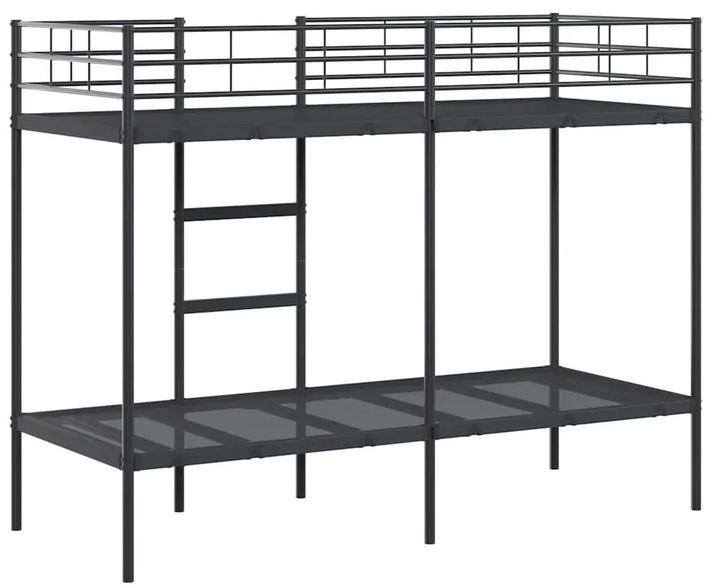 vidaXL Κουκέτα χωρίς στρώμα Μαύρο 75x190 cm Ατσάλι