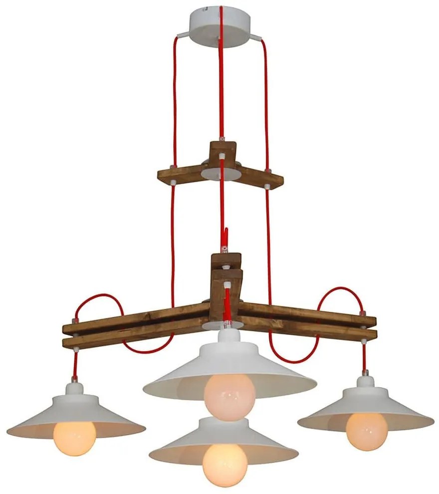 Φωτιστικό Οροφής Κρεμαστό HL-310P3 77-3159 Cahal White  Homelighting Metal,Wood