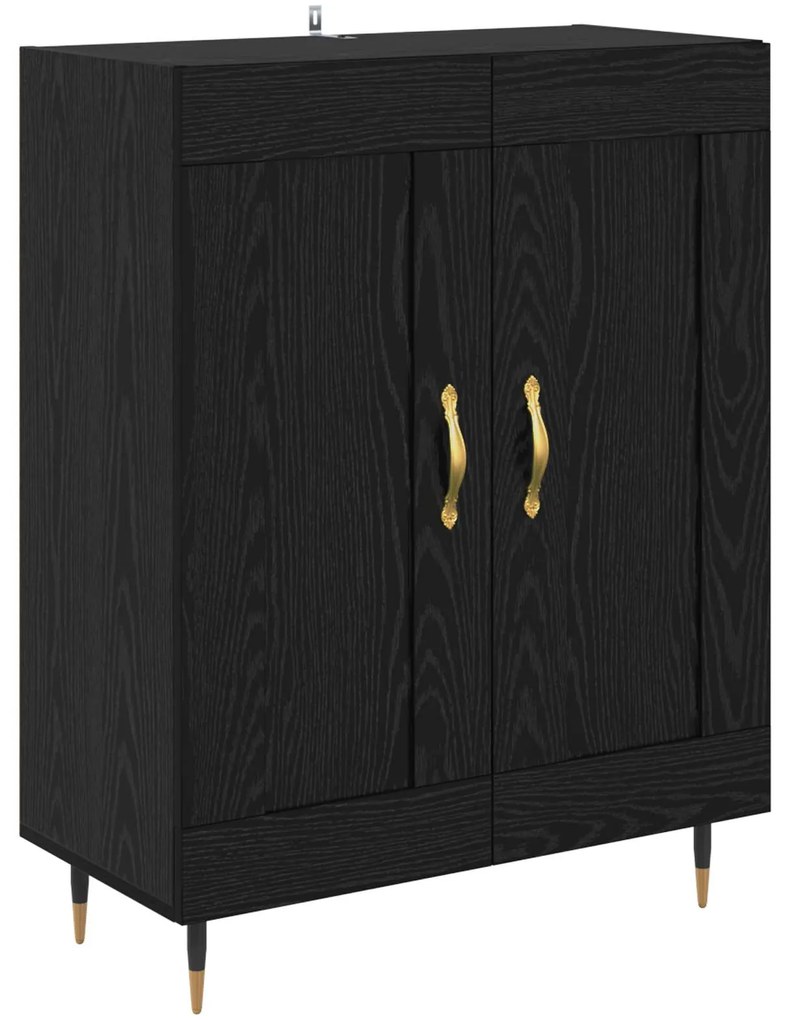 vidaXL Highboard Μαύρη Οξυά 69,5 x 34 x 180 εκ. Επεξεργασμένο ξύλο