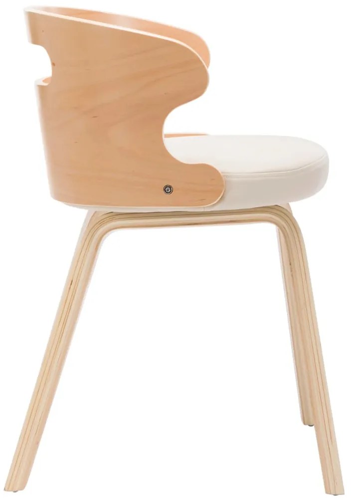 vidaXL Καρέκλες Τραπεζαρίας 2 τεμ. Κρεμ Λυγισμένο Ξύλο/Συνθετικό Δέρμα