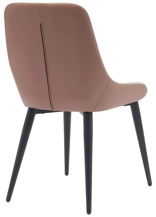 Καρέκλα Komme μπεζ-καφέ pu με πόδι μαύρο μέταλλο 49x57x84εκ 49x57x84 εκ.