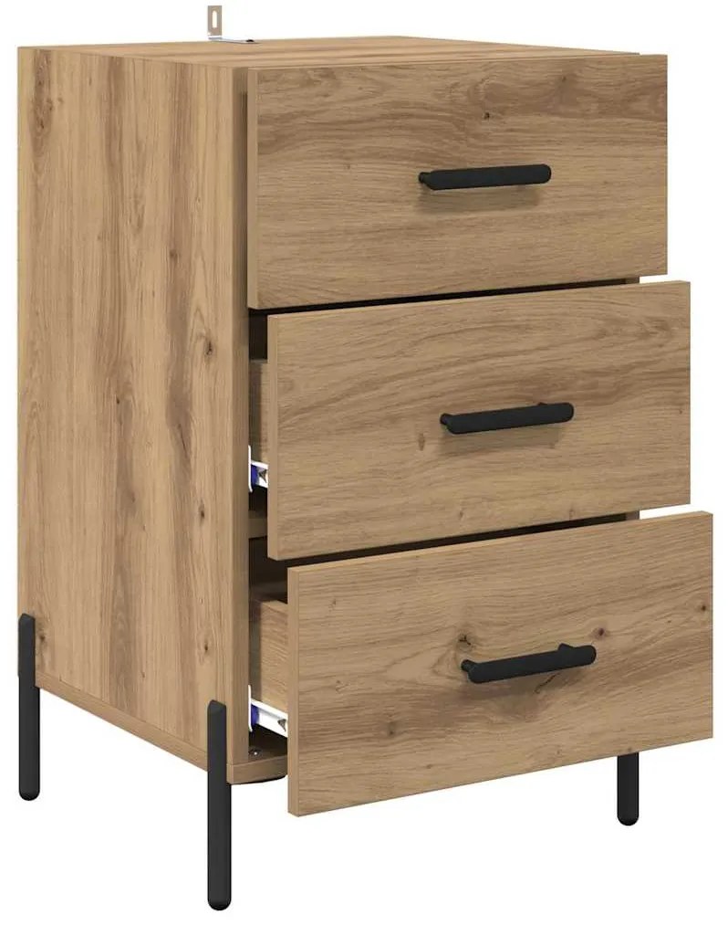 vidaXL Κομοδίνο Artisan Oak 40 x 40 x 66 εκ. Επεξεργασμένο ξύλο