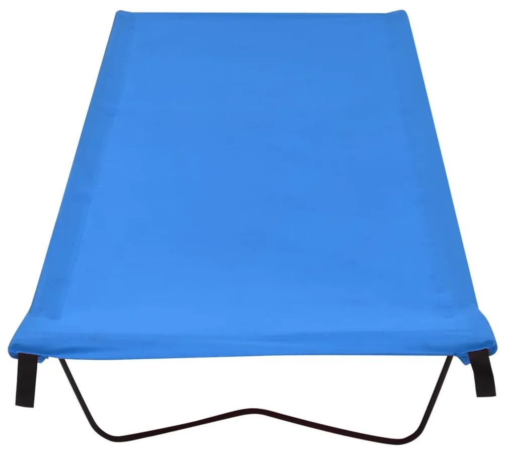 vidaXL Κρεβάτια Κάμπινγκ 2 τεμ. Μπλε 180x60x19εκ Ύφασ. Oxford/Ατσάλι