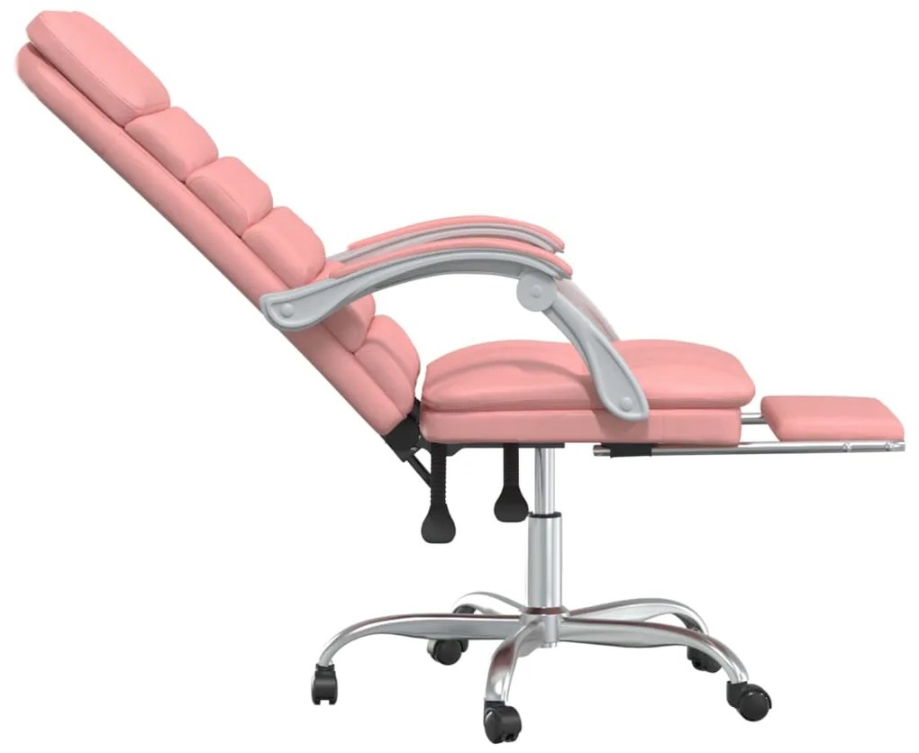 vidaXL Πολυθρόνα Γραφείου Μασάζ Ανακλινόμενη Ροζ από Συνθετικό Δέρμα
