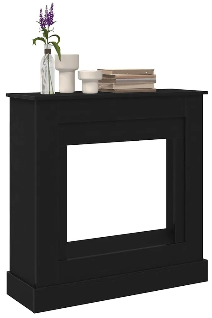 vidaXL Γύρος τζακιού Μαύρη δρυς 90x30x90 cm Κατασκευασμένο ξύλο